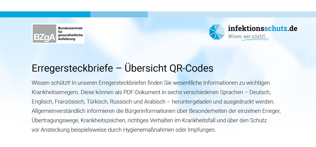 Erregersteckbrief - QR-Codes