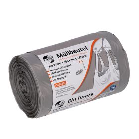 IMG102262_29654 Müllbeutel 30 Ltr. mit Tragegriff, grau, Rolle mit 50 Beutel, klimaneutralisiert-image